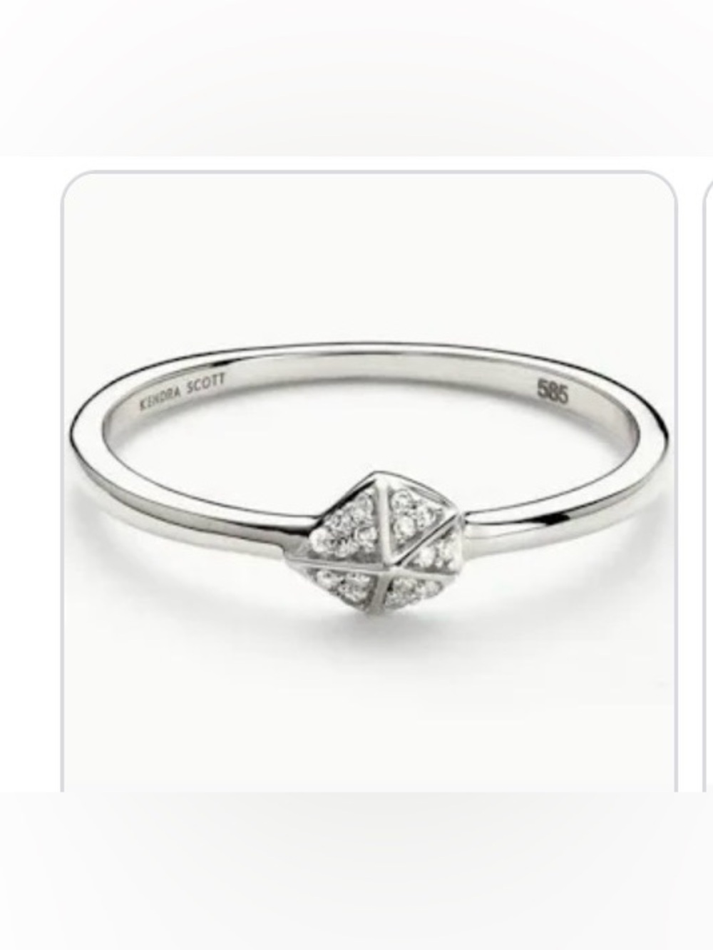 Kendra Scott Fazia Ring 14k white gold pave diamond - Picture 5 of 5